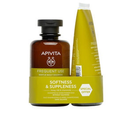 DAILY SHAMPOO + CONDITIONER WITH CHAMOMILE AND HONEY 2-PACK Apivita Daily Shampoo Conditioner