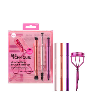 Real Techniques DOUBLE TIME BRUSH + LAST CASE 4 pcs