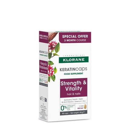 QUININE anti-hair loss food supplement strength & vitality 90 units 90 tk Klorane Quinine Food Supplement