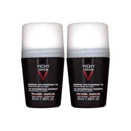 Men Homme 72H Deodorant Anti-Transpirant ( 2 pcs ) - Roll-on deodorant for sensitive skin Vichy Men Homme Deodorant