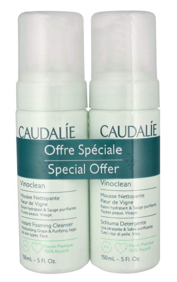 VINOCLEAN cleansing foam pack 2 x 150 ml Caudalie Vinoclean Pack