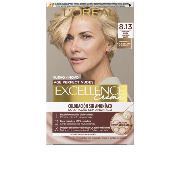 EXCELLENCE CREME ammonia-free hair color with micro-keratin #8.13-Beige Blonde 1 unit 1 tk L'Oréal Paris Juuksehooldustoode