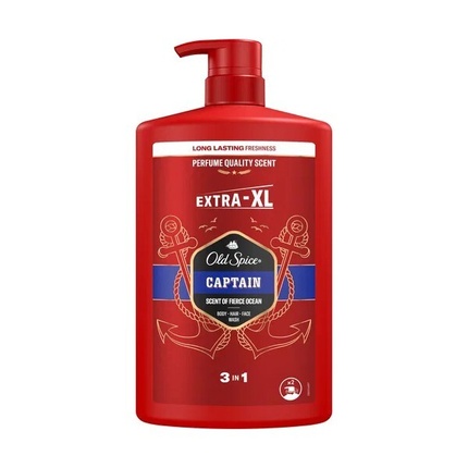 Captain Shower Gel + Shampoo - Shower gel for body and hair 1000 ml Old Spice Captain Šampoon