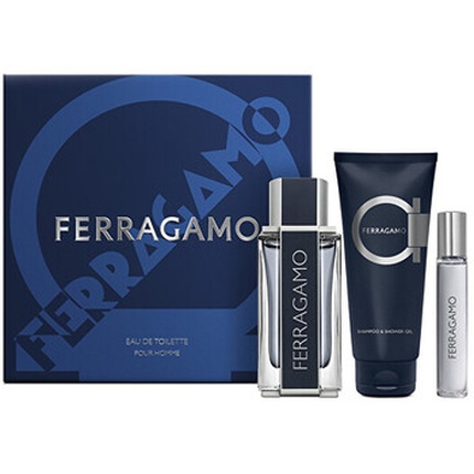 Ferragamo for Men Dárková sada EDT 100 ml, sprchový gel a šampon 100 ml a miniaturka EDT 15 ml Salvatore Ferragamo Tualettvesi
