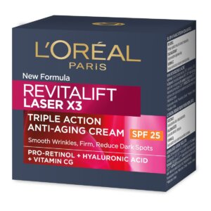 L´Oréal Revitalift Laser X3 Anti-Age Day Cream SPF 20 – Liftingový zpevňující krém pro každodenní použití 50 ml