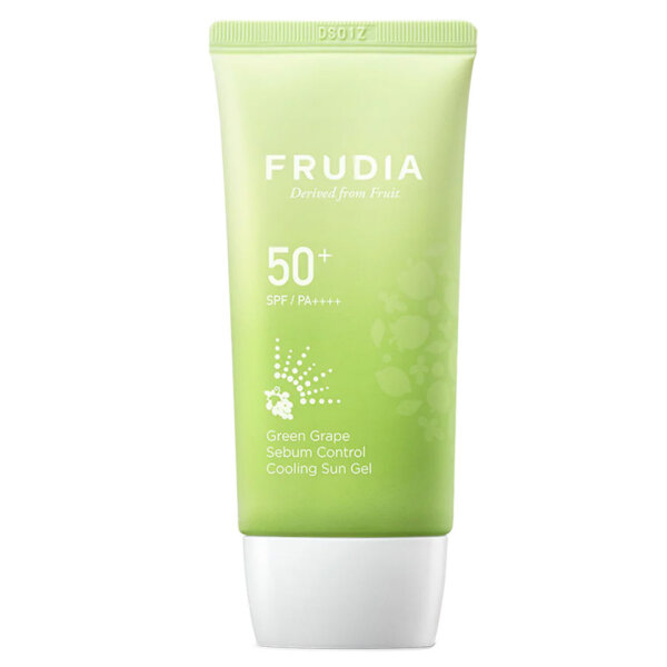 Frudia Green Grape Sebum Control Cooling Sun Gel SPF 50 PA++++ – Hydratační gel na opalování pro mastnou a smíšenou pleť 50 g