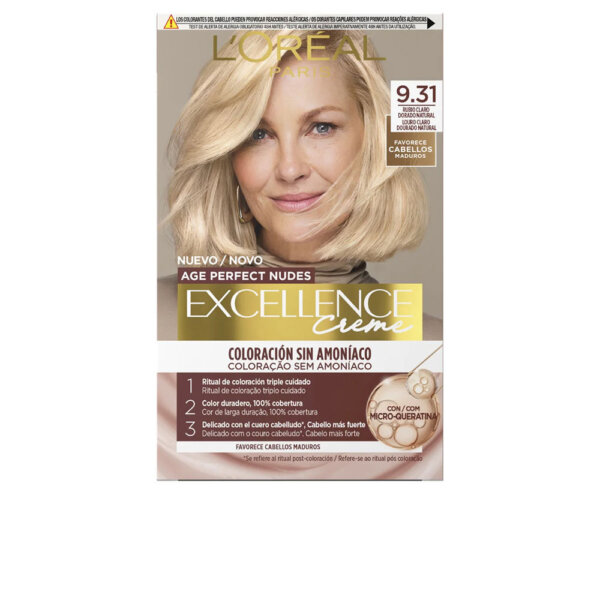 EXCELLENCE CREME ammonia-free hair color with micro-keratin #9.31-Light Blonde 1 unit 1 tk L'Oréal Paris Juuksehooldustoode