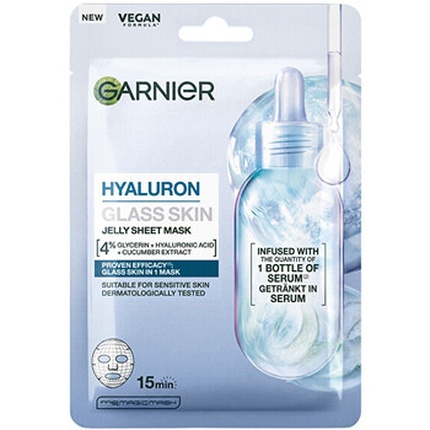 Garnier Hyaluron Glass Skin Jelly Sheet kangasmask 27 g Garnier Hyaluron Glass Mask