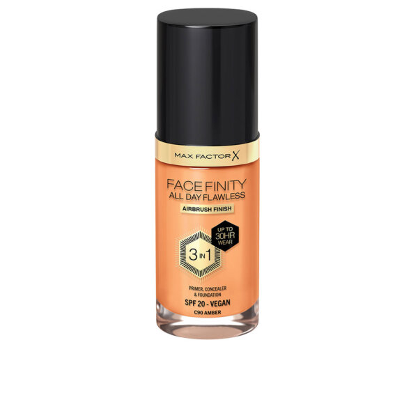 FACEFINITY ALL DAY FLAWLESS 3 IN 1 foundation #90-amber 30 ml Max Factor Jumestuskreem