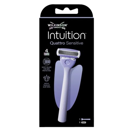 Intuition Quattro Sensitive - Razor + 1 head Wilkinson Sword Nahahooldustoode