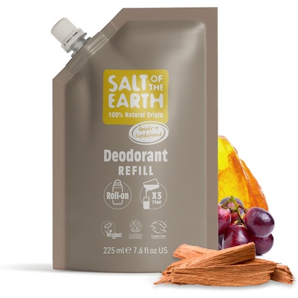 Salt-Of-The-Earth Amber & Santalwood Deo Roll-on Refills 225 ml Salt-Of-The-Earth Deodorant