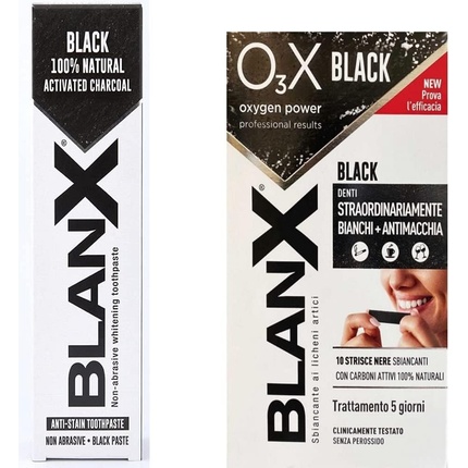 Oxygen Power Black Whitening Strips (10 tk) BlanX Oxygen Power Black Hambavalgendusribad