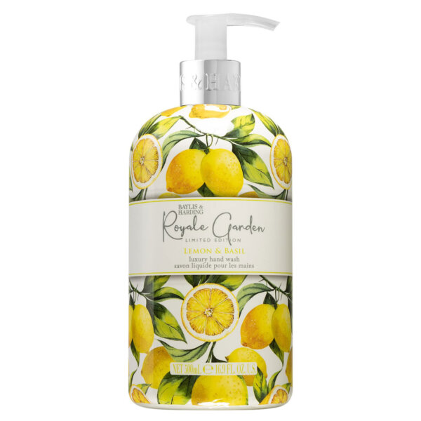 Baylis & Harding Hand Wash Royale Garden Lemon & Basil (Lemon and Basil) – Liquid hand soap 500 ml