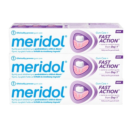 qogita-8590232001972-0 Meridol Fast Action Toothpaste Trio 75 ml