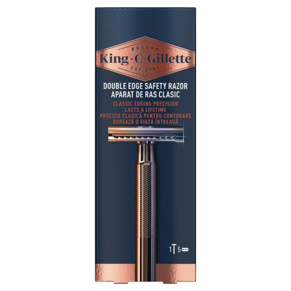 Gillette King Double Edge Safety Razor – Shaver + 5 spare blades Gillette King Double Edge Safety Razor – Shaver + 5 spare blades