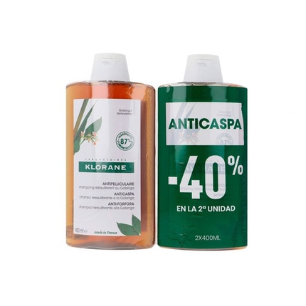 GALANGA anti-dandruff rebalancing shampoo pack 2 x 400 ml Klorane Galanga Šampoon