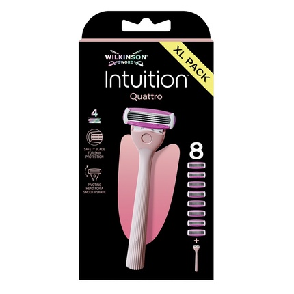 Intuition Quattro - Holicí strojek + 8 hlavic Wilkinson Sword Nahahooldustoode