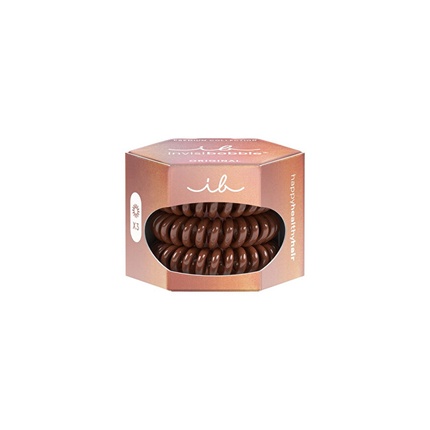 Original Premium Pretzel Brown - hair ties ( 3 pcs ) Invisibobble Premium Pretzel Brown Juuksekummi