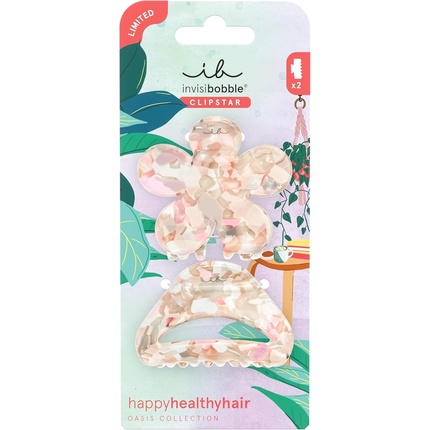 Clipstar Oasis Refreshed Bloom M - hair clip 2 pcs Invisibobble Refreshed Bloom Juuksespang