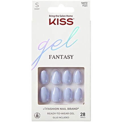 Gel Fantasy Day 1 Blue - Nalepovací nehty ( 28 ks ) KISS Geel