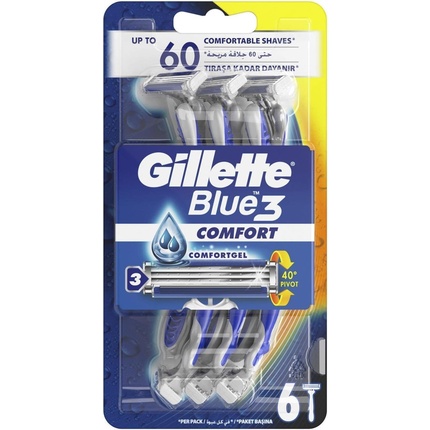 Blue3 Comfort - Pohotová holítka 6 tk Gillette Blue3 Comfort Nahahooldustoode