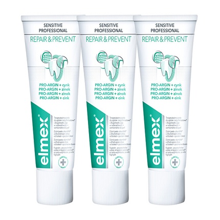 Elmex Sensitive Professional Repair & Prevent Trio Toothpaste (3 tk) - Toothpaste for pain relief Elmex Prevent hambapasta