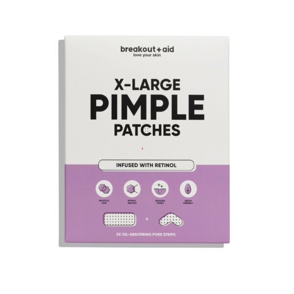 Breakout+aid XL Patches for the treatment of problematic skin with salicylic acid and retinol 5 Breakout+aid Xl Patches vistrikuplaastrid